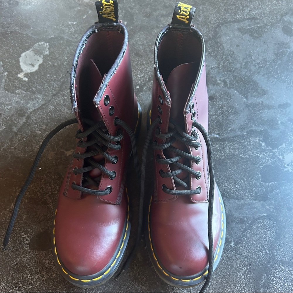 Dr. Martens Burgundy Lace Up Boots